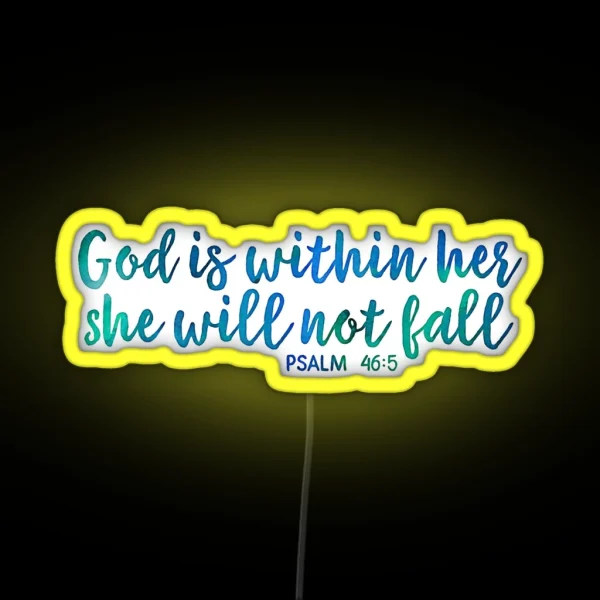 Christian Colorful Girly Watercolor Quote RGB Neon Sign