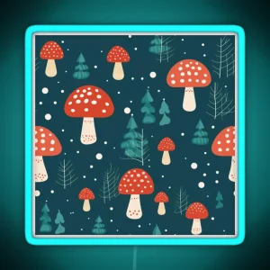 Christmas Amanita Mushrooms RGB Neon Sign