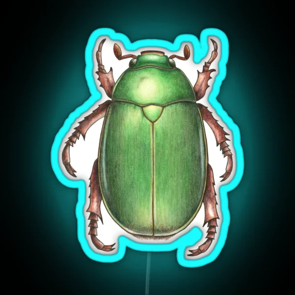 Christmas Beetle Anoplognathus Aeneus RGB Neon Sign