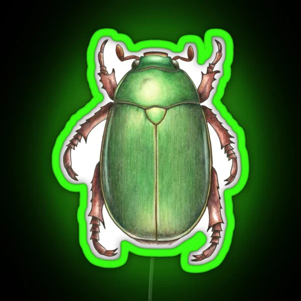 Christmas Beetle Anoplognathus Aeneus RGB Neon Sign