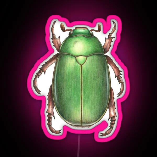 Christmas Beetle Anoplognathus Aeneus RGB Neon Sign