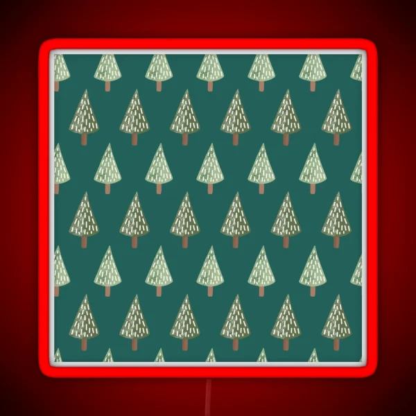 Christmas Festive Seasonal Pine Fir Trees RGB Neon Sign