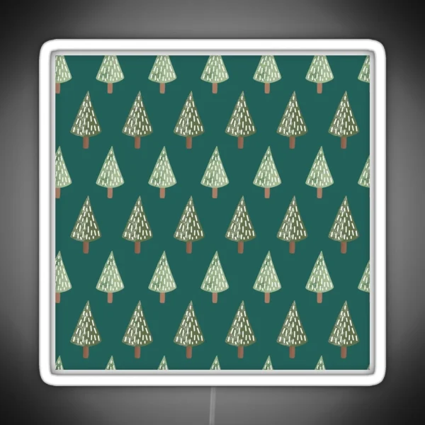 Christmas Festive Seasonal Pine Fir Trees RGB Neon Sign
