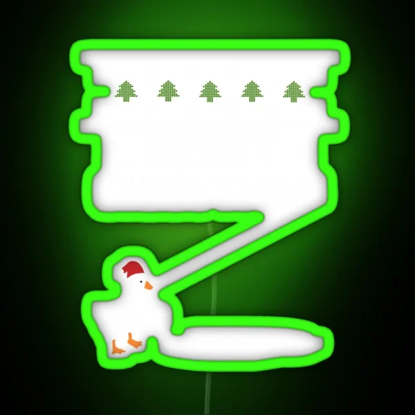Christmas Goose Montage RGB Neon Sign