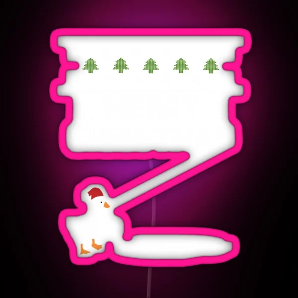 Christmas Goose Montage RGB Neon Sign