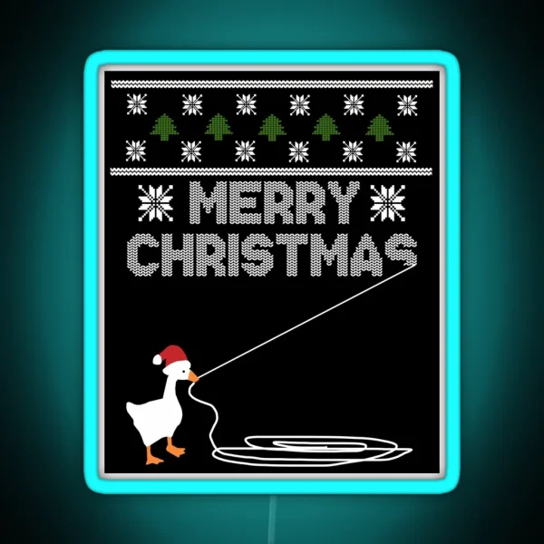 Christmas Goose Montage RGB Neon Sign