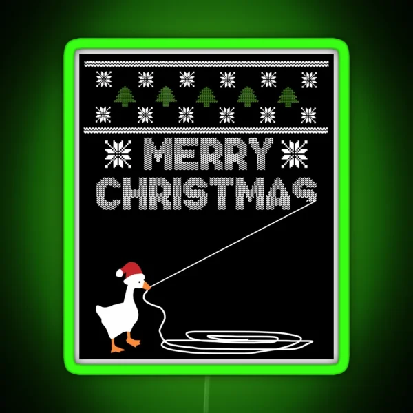 Christmas Goose Montage RGB Neon Sign