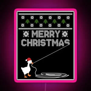 Christmas Goose Montage RGB Neon Sign