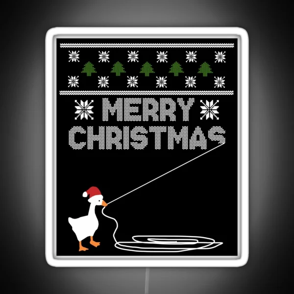 Christmas Goose Montage RGB Neon Sign