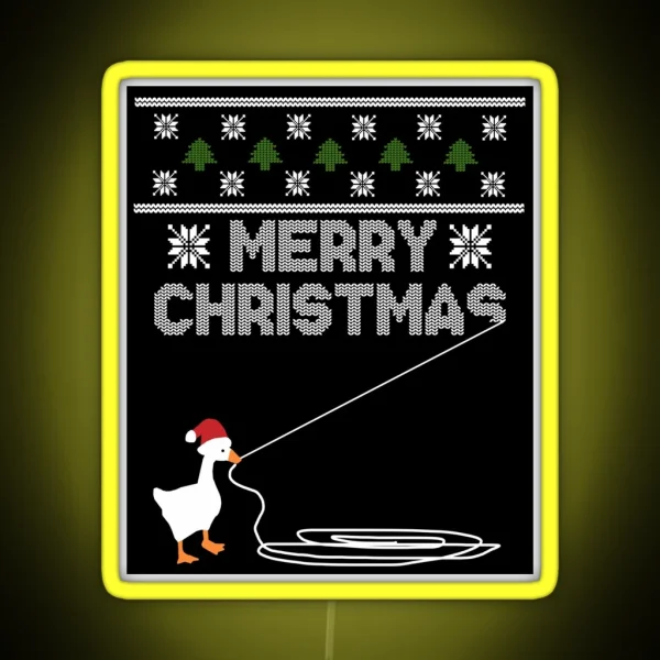 Christmas Goose Montage RGB Neon Sign