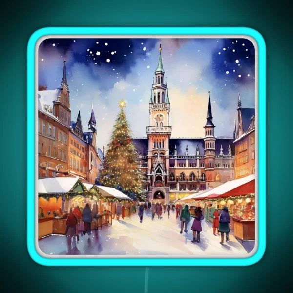 Christmas In Munich Marienplatz Germany RGB Neon Sign