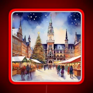 Christmas In Munich Marienplatz Germany RGB Neon Sign