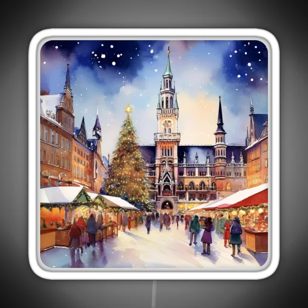 Christmas In Munich Marienplatz Germany RGB Neon Sign