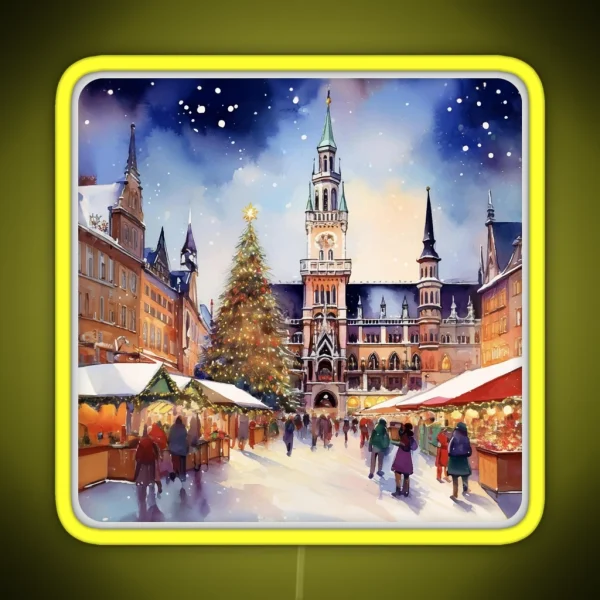 Christmas In Munich Marienplatz Germany RGB Neon Sign