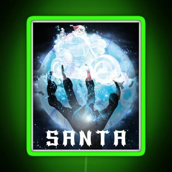 CHRISTMAS IS APPROACHING SANTA EVIL RGB Neon Sign
