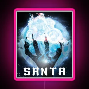 CHRISTMAS IS APPROACHING SANTA EVIL RGB Neon Sign