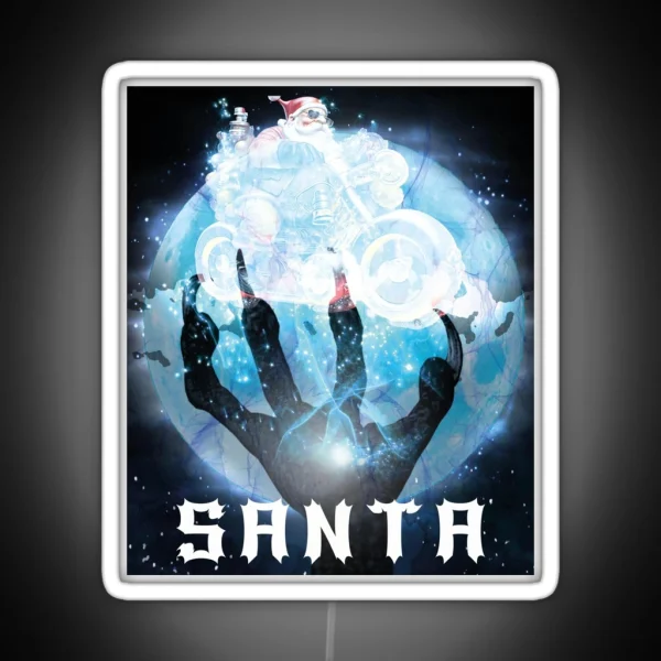 CHRISTMAS IS APPROACHING SANTA EVIL RGB Neon Sign