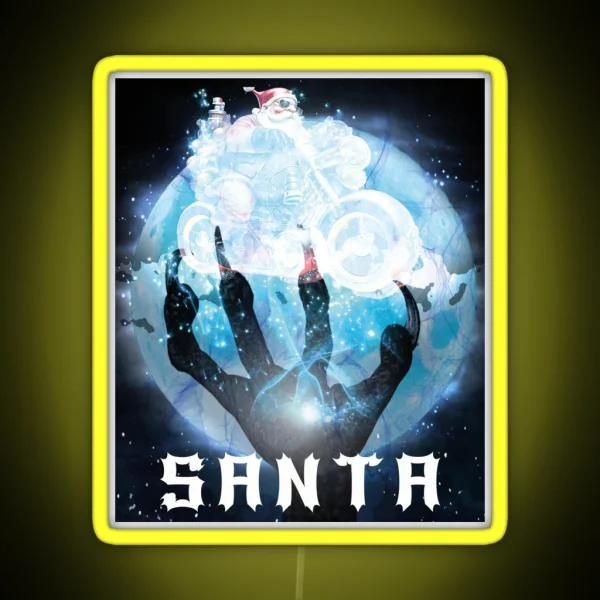 CHRISTMAS IS APPROACHING SANTA EVIL RGB Neon Sign