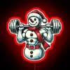Christmas Muscle Snowman With Dumbbell RGB Neon Sign - Image 2