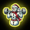 Christmas Muscle Snowman With Dumbbell RGB Neon Sign - Image 5