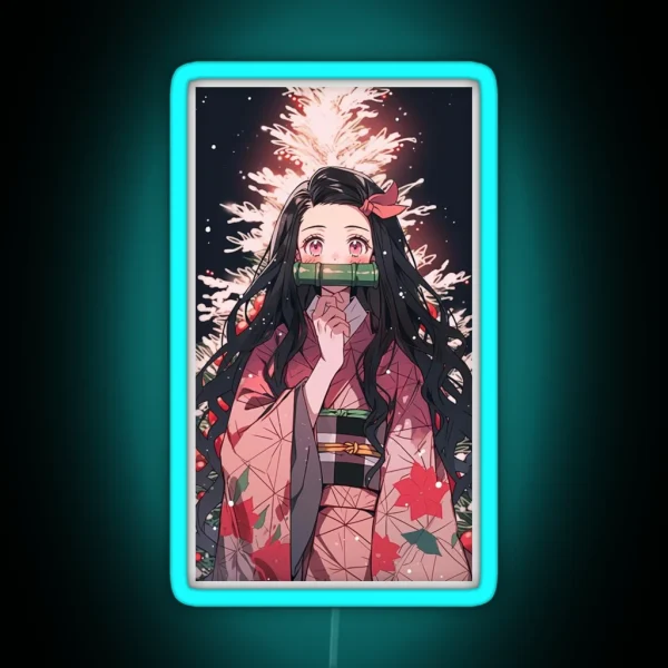 Christmas Nezuko RGB Neon Sign
