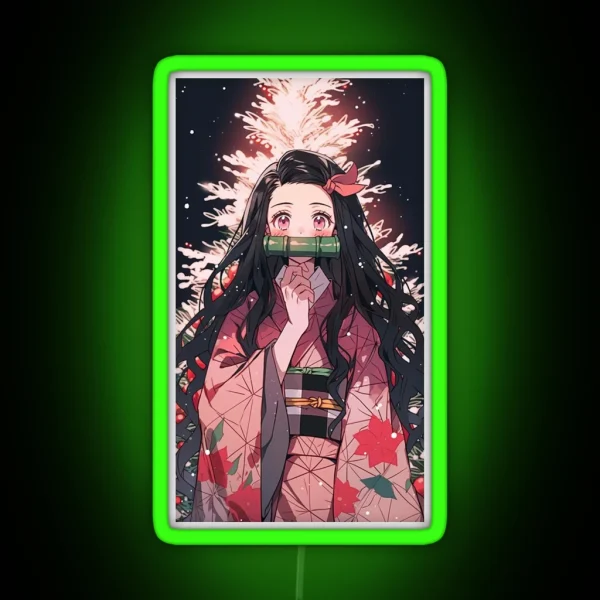 Christmas Nezuko RGB Neon Sign