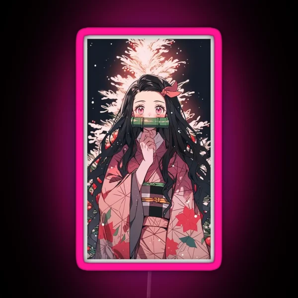 Christmas Nezuko RGB Neon Sign