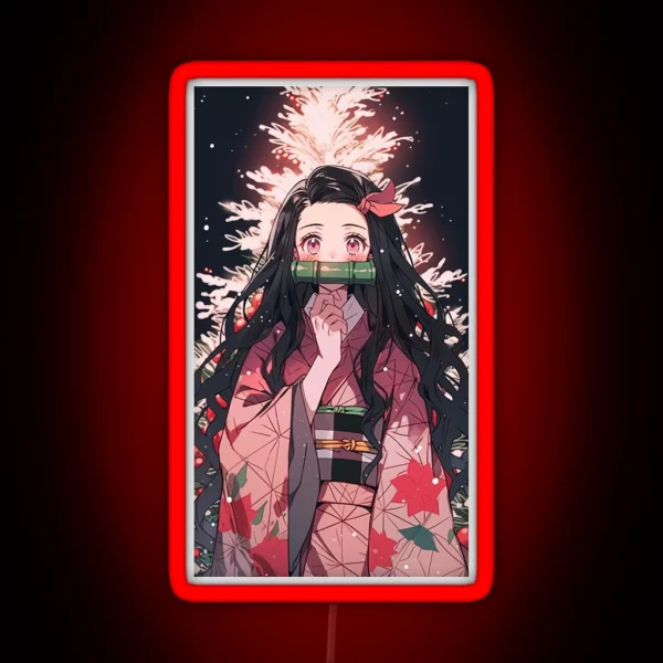 Christmas Nezuko RGB Neon Sign