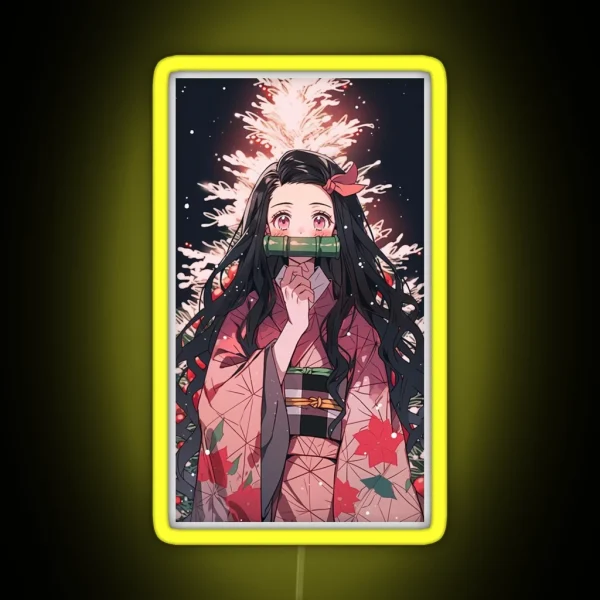 Christmas Nezuko RGB Neon Sign