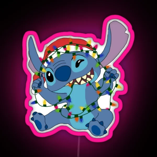 Christmas STITCH RGB Neon Sign