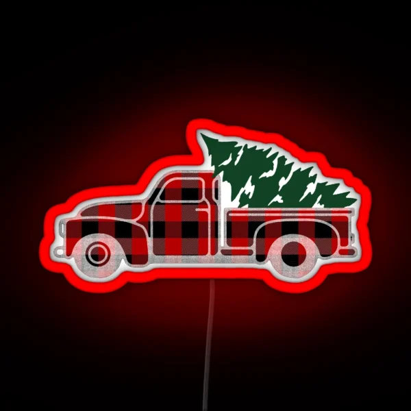 Christmas Tree Truck RGB Neon Sign