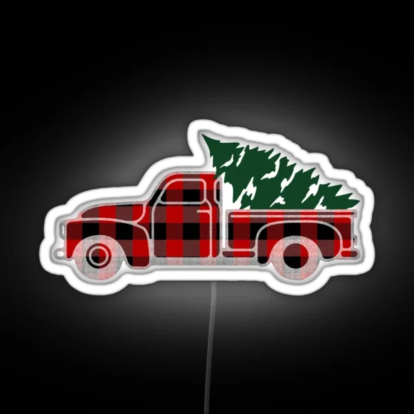 Christmas Tree Truck RGB Neon Sign
