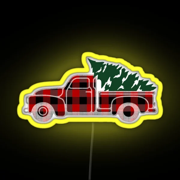 Christmas Tree Truck RGB Neon Sign