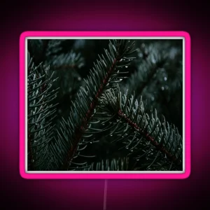 Christmas Trees With Raindrops RGB Neon Sign