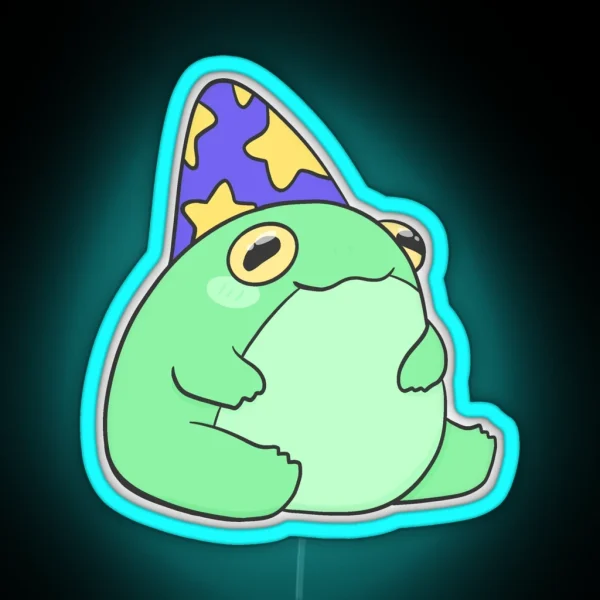 Chubby Frog Wizard RGB Neon Sign