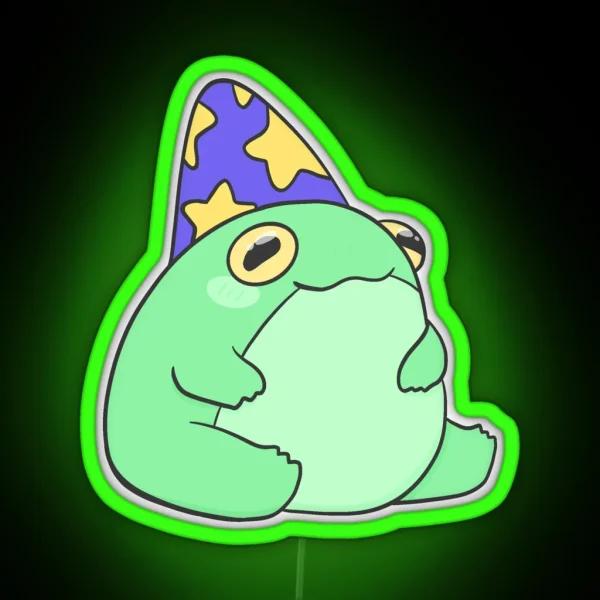 Chubby Frog Wizard RGB Neon Sign