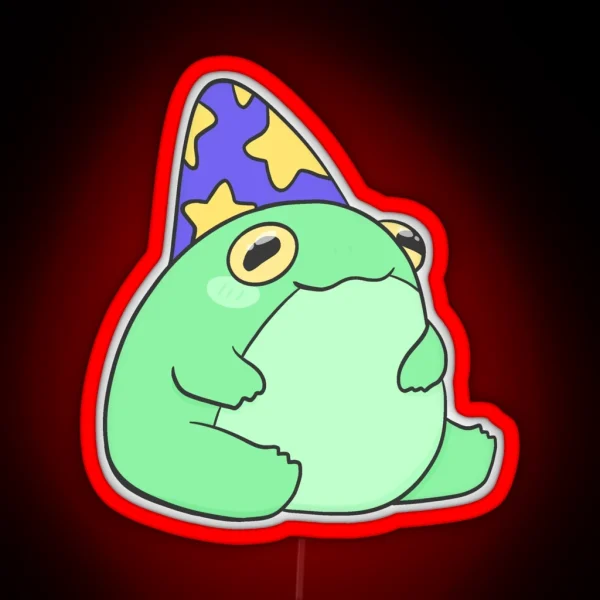 Chubby Frog Wizard RGB Neon Sign