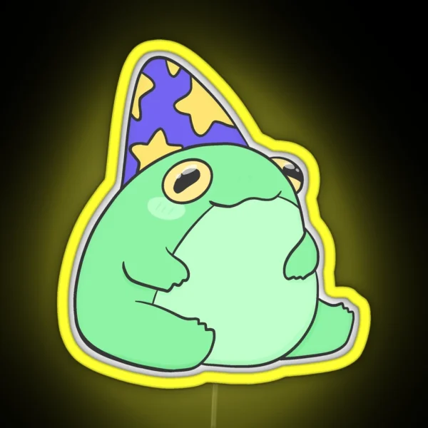 Chubby Frog Wizard RGB Neon Sign