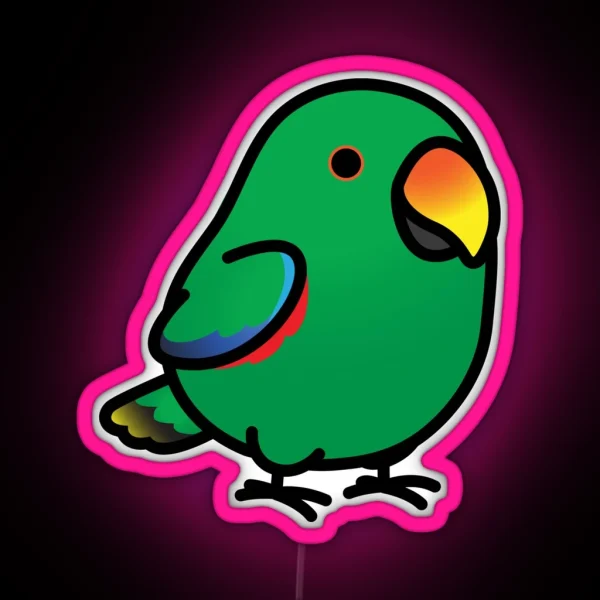 Chubby Male Eclectus Parrot RGB Neon Sign