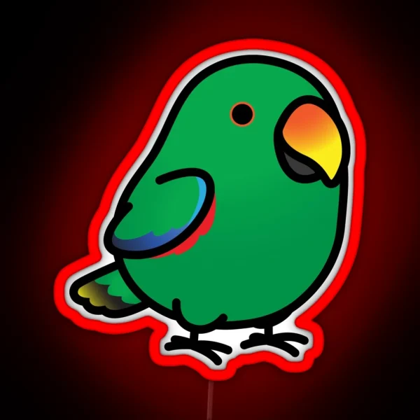 Chubby Male Eclectus Parrot RGB Neon Sign