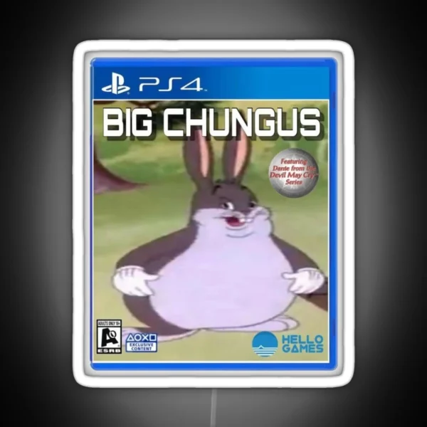 Chungus Video Game RGB Neon Sign