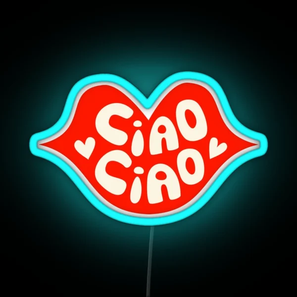 Ciao Ciao Red Lips RGB Neon Sign