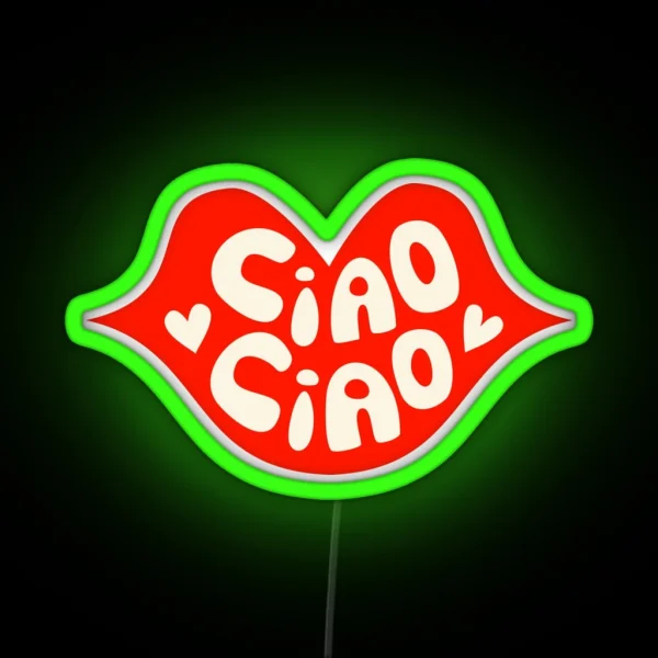 Ciao Ciao Red Lips RGB Neon Sign
