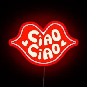 Ciao Ciao Red Lips RGB Neon Sign