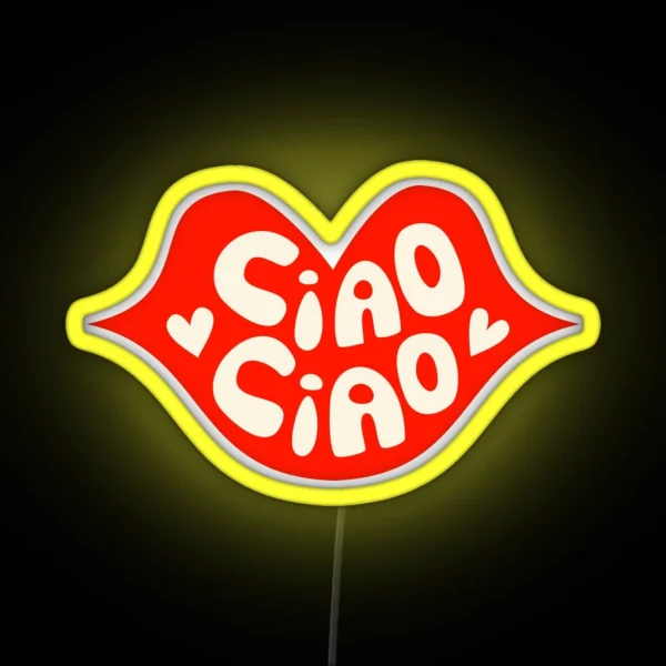 Ciao Ciao Red Lips RGB Neon Sign