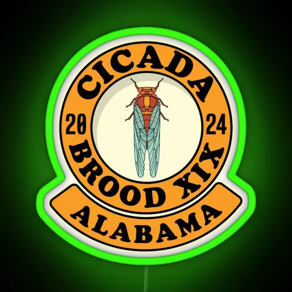 Cicada Brood XIX Alabama 2024 Cicada Hatch RGB Neon Sign