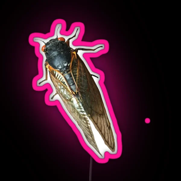 Cicada Bug Photo RGB Neon Sign