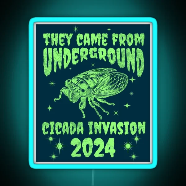Cicada Invasion 2024 Cicada Co Emergence Spring 2024 RGB Neon Sign