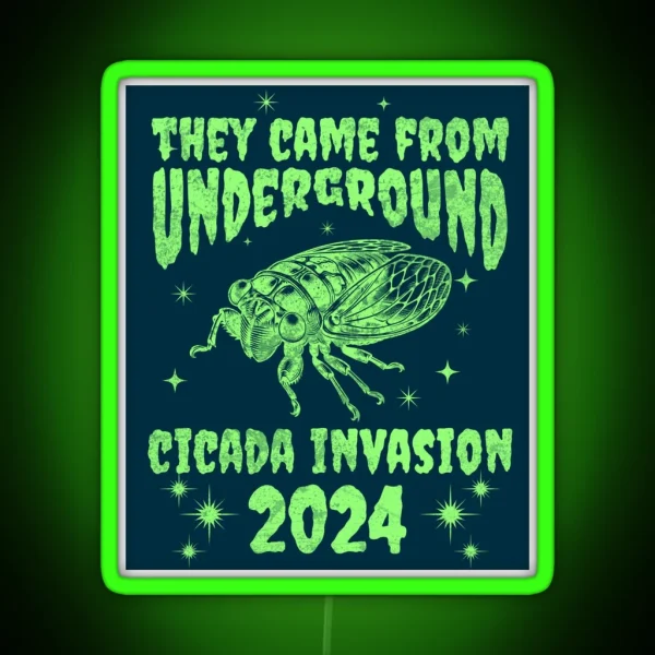 Cicada Invasion 2024 Cicada Co Emergence Spring 2024 RGB Neon Sign