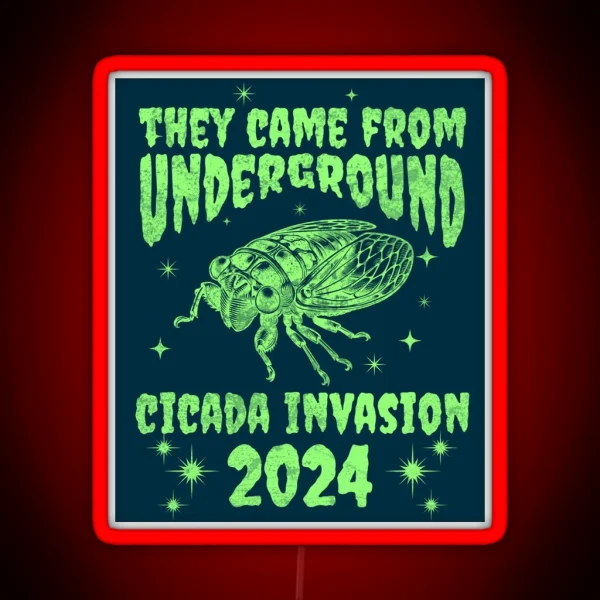 Cicada Invasion 2024 Cicada Co Emergence Spring 2024 RGB Neon Sign